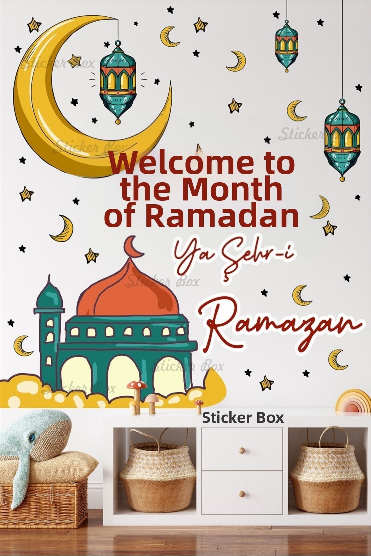 Think And Print Welcome Ramadan Glass Wall Sticker Home Office Showcase ...
