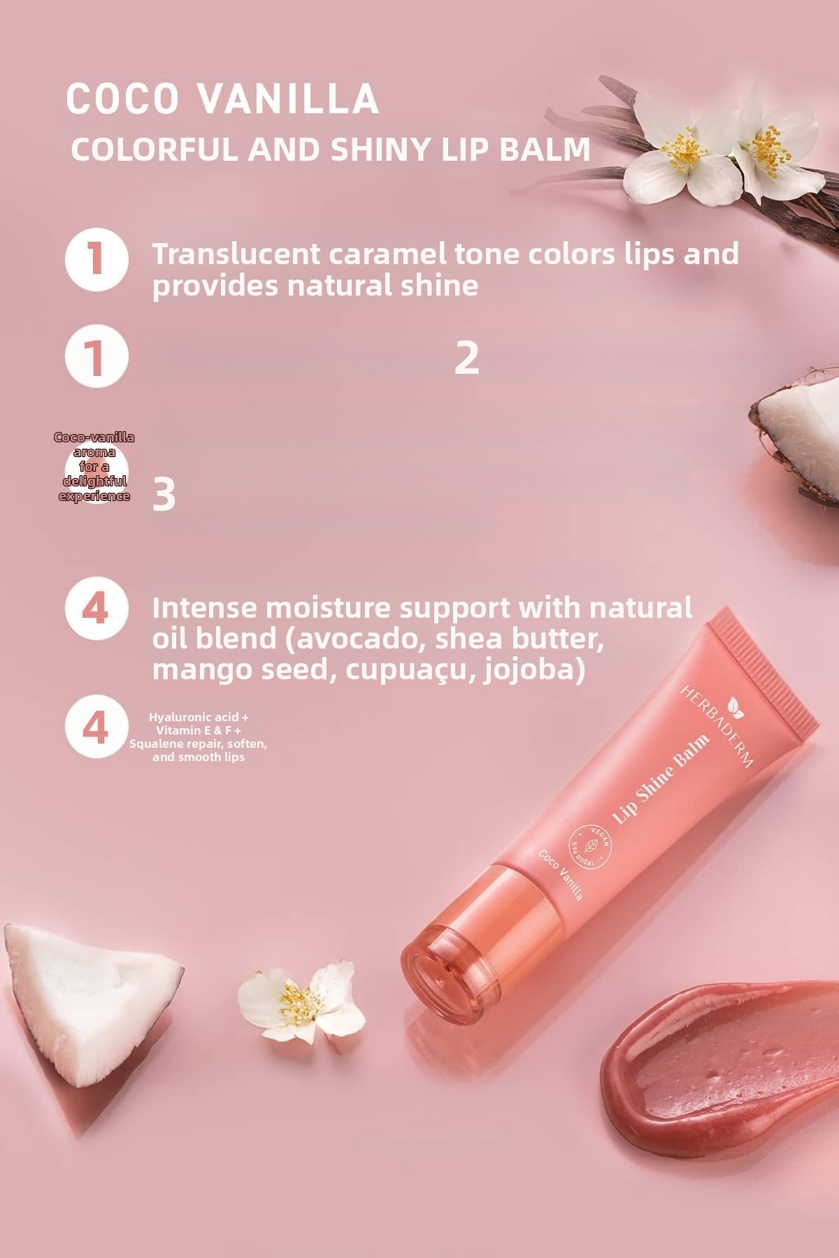 بلسم شفاه نباتي لتفتيح وترطيب وإصلاح الشفاه بنكهة...