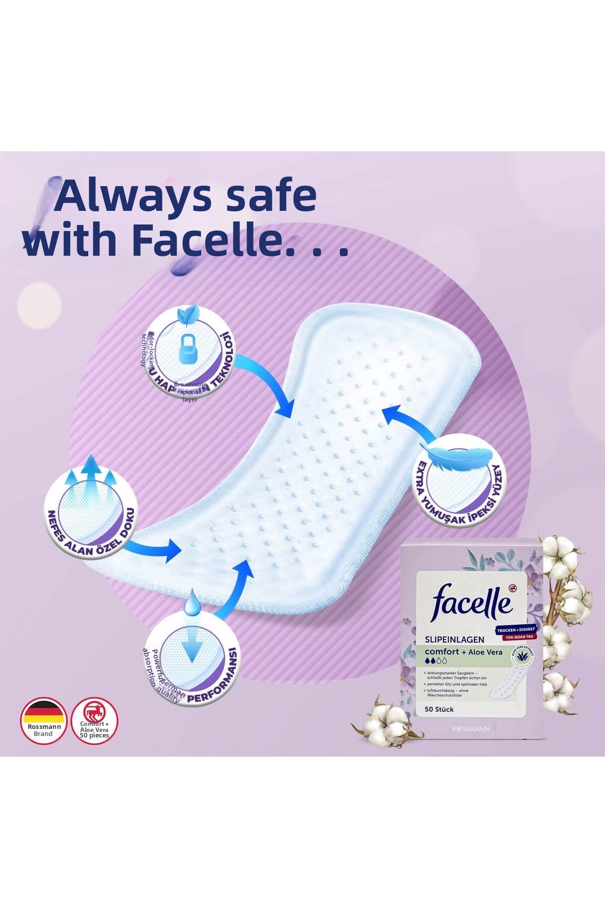 Facelle Normal Aloe Verra 50 Pieces Daily Pads- Trendyol
