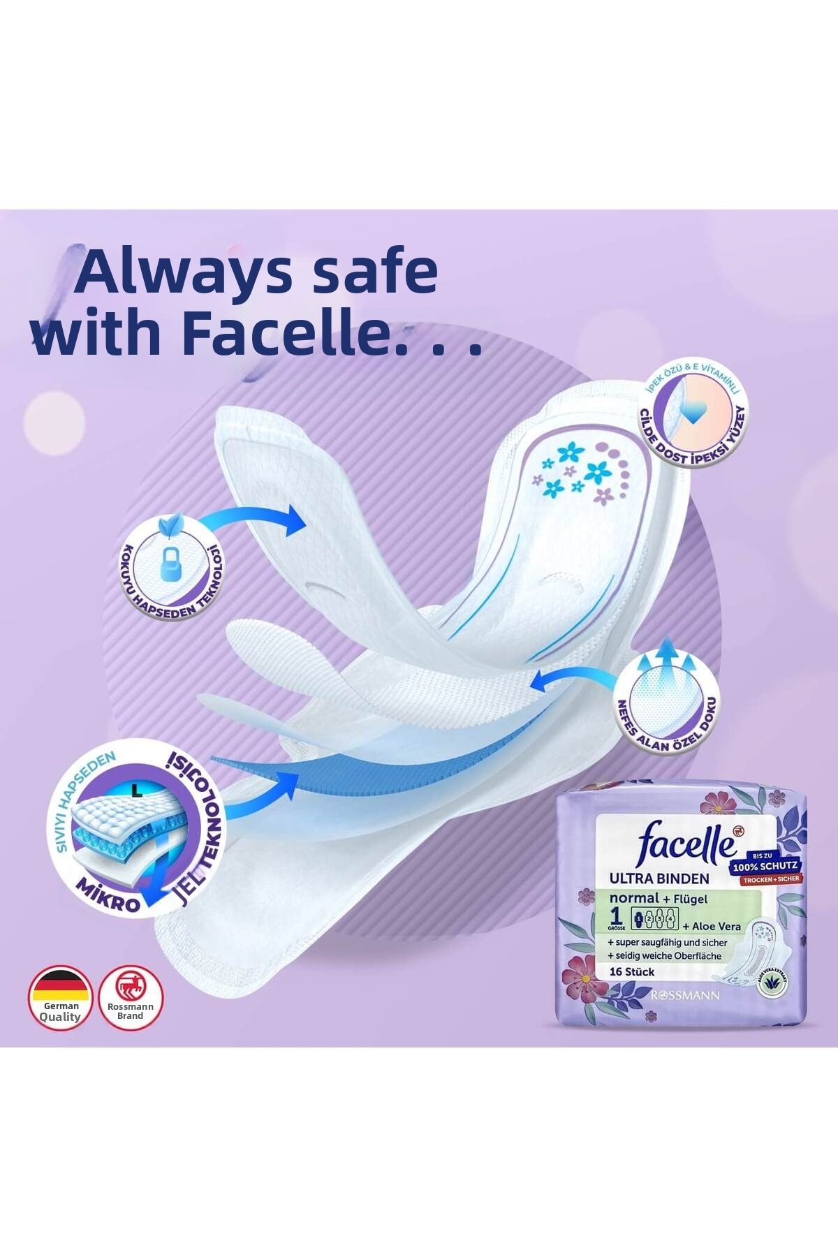 Facelle 16 Daily Aloe Vera Pads - Ultra Normal Wings- Trendyol