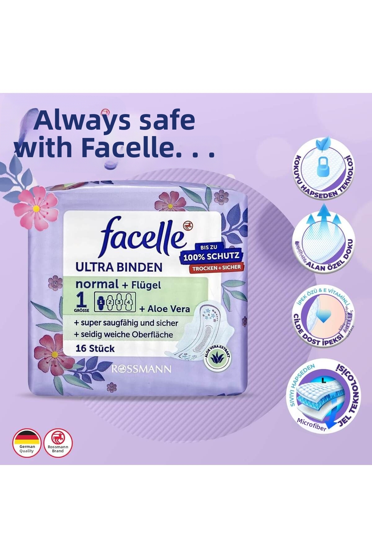 Facelle 16 Daily Aloe Vera Pads - Ultra Normal Wings- Trendyol