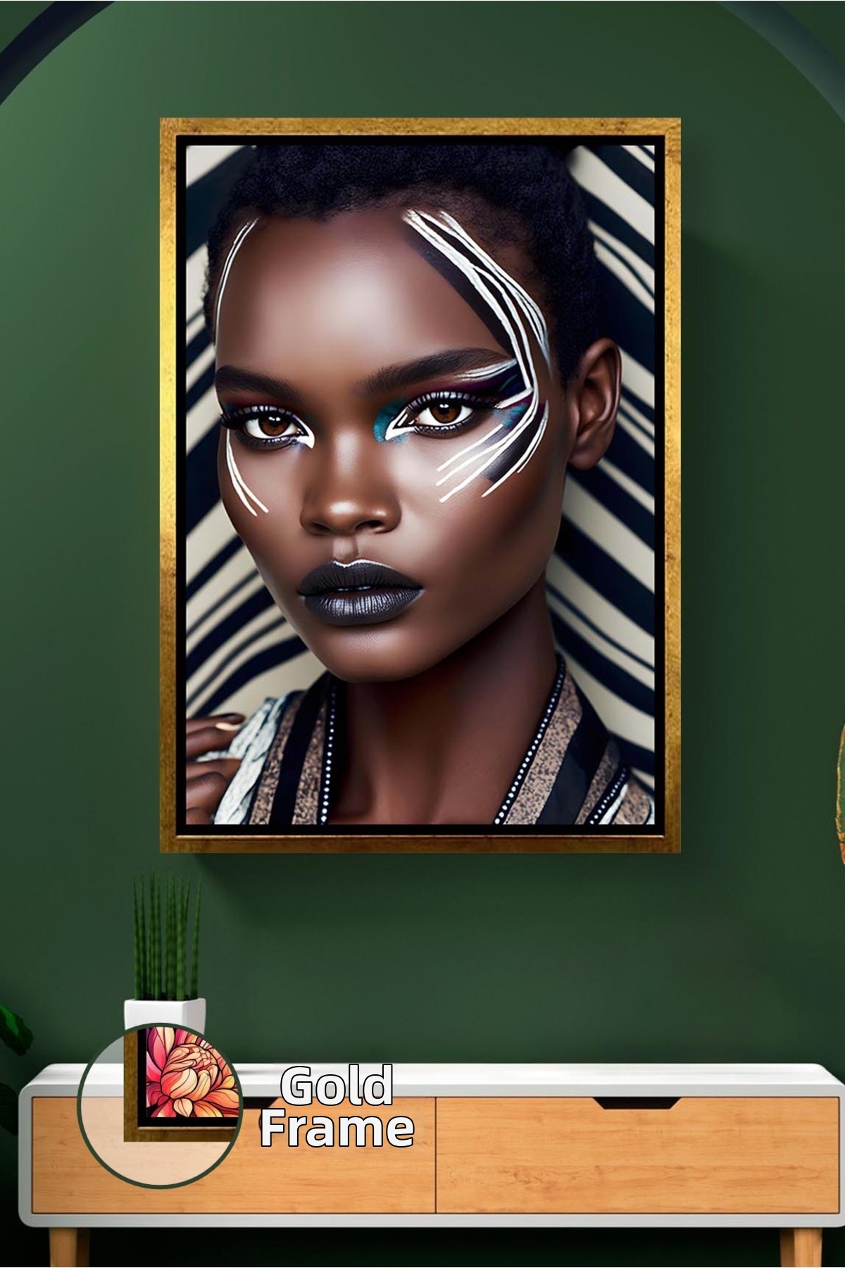 KOSS Dijital Portret de femeie cu model liniar, accesoriu modern de ...