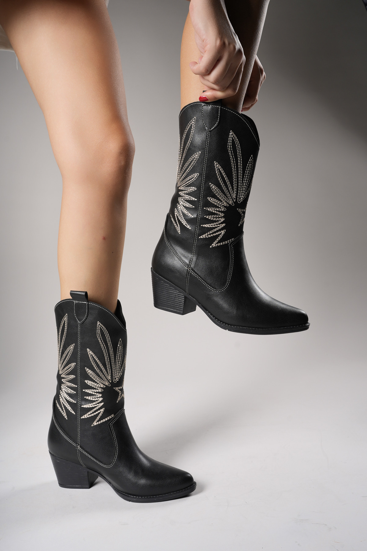 Riccon  Rhifthil Kadın Çizme 00125001 Siyah Cilt - Görsel 9