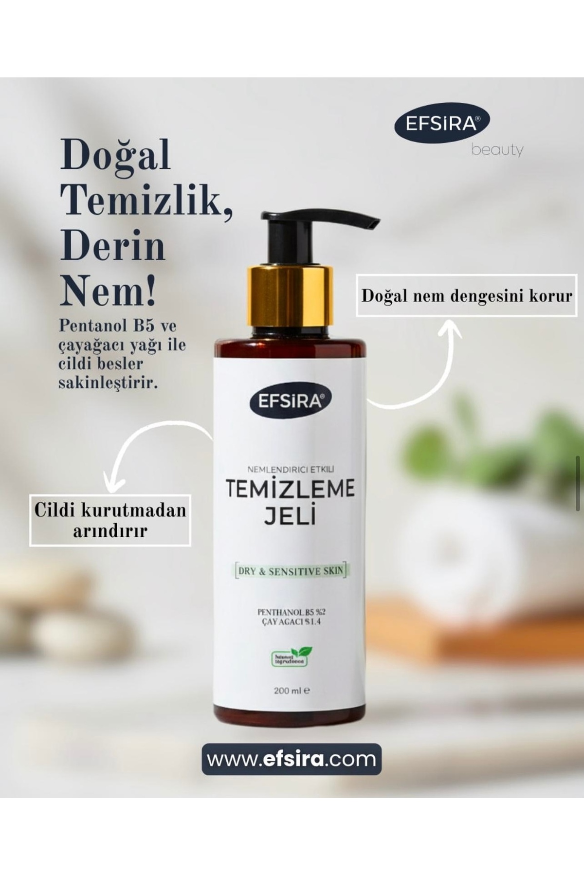 yu　ライフエッセンス EFSİRA 100% Doğal Nemlendirici Etkili Temizleme Jeli - Fiyatı