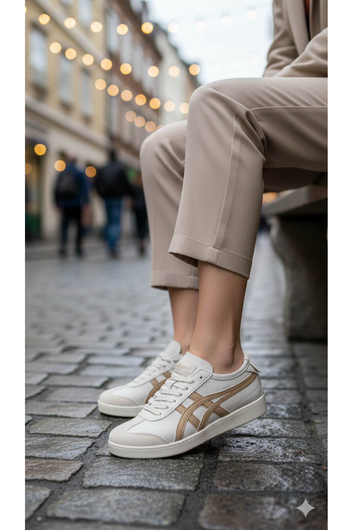 Günlük Comfort Taban Bağcıklı Unisex Sneaker Ayakkabı Bej