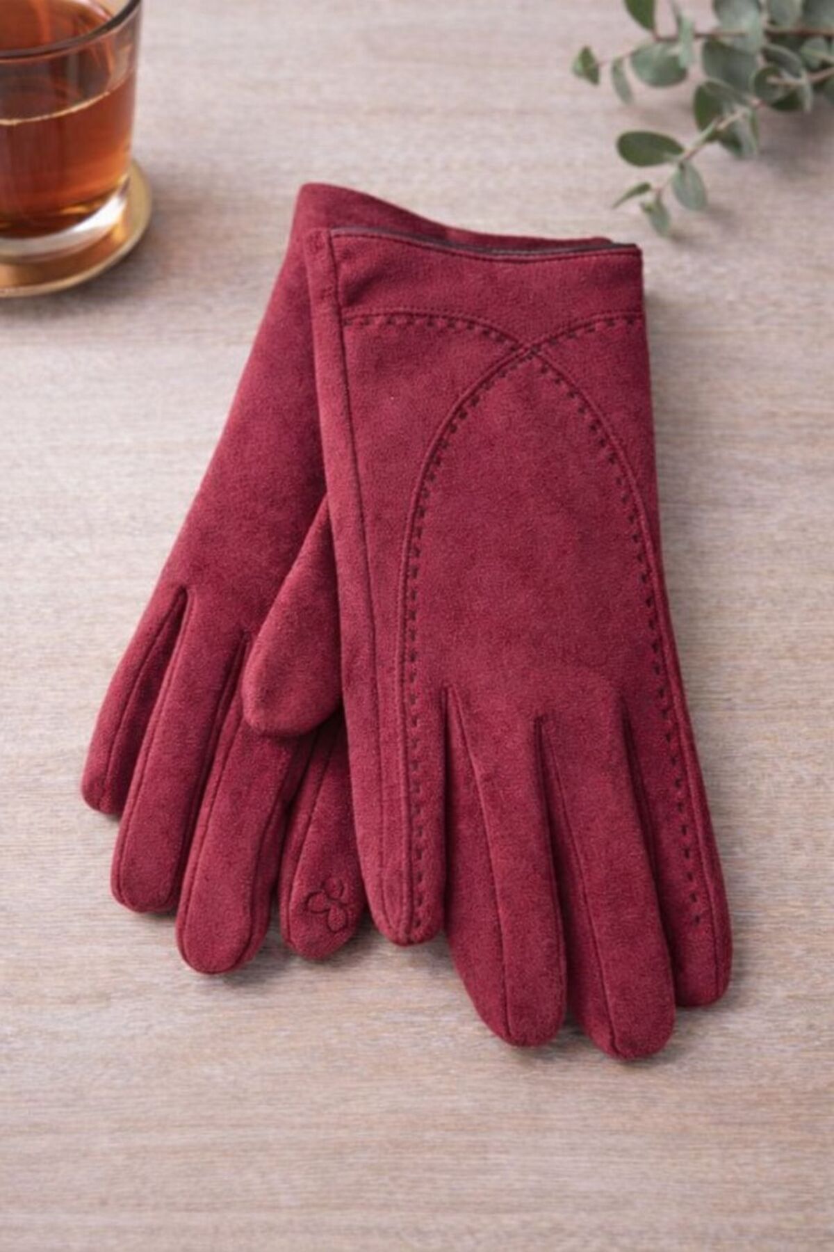 Axesoire 16048 Süet Bordo Eldiven