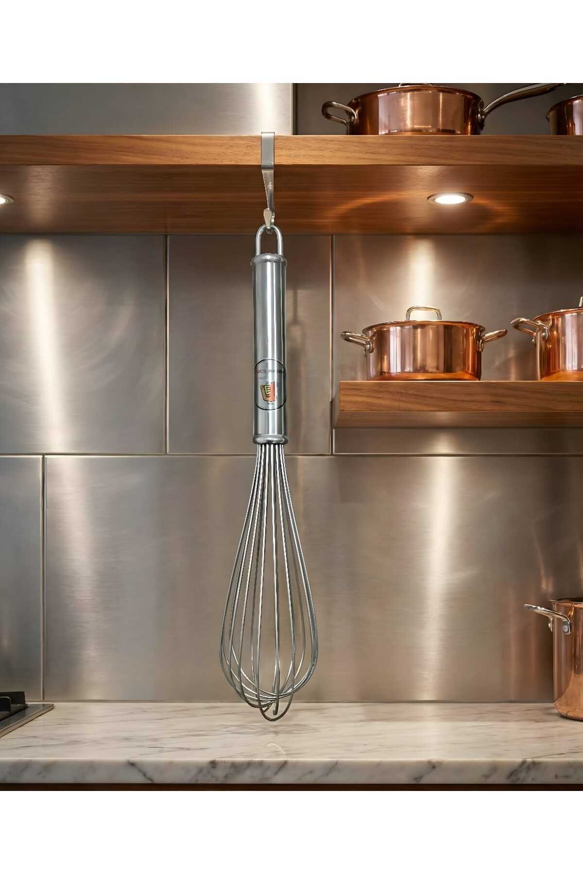 GALATAPAZAR Paslanmaz Çelik Saplı Yumurta Hamur Sos Çırpıcı 35 cm