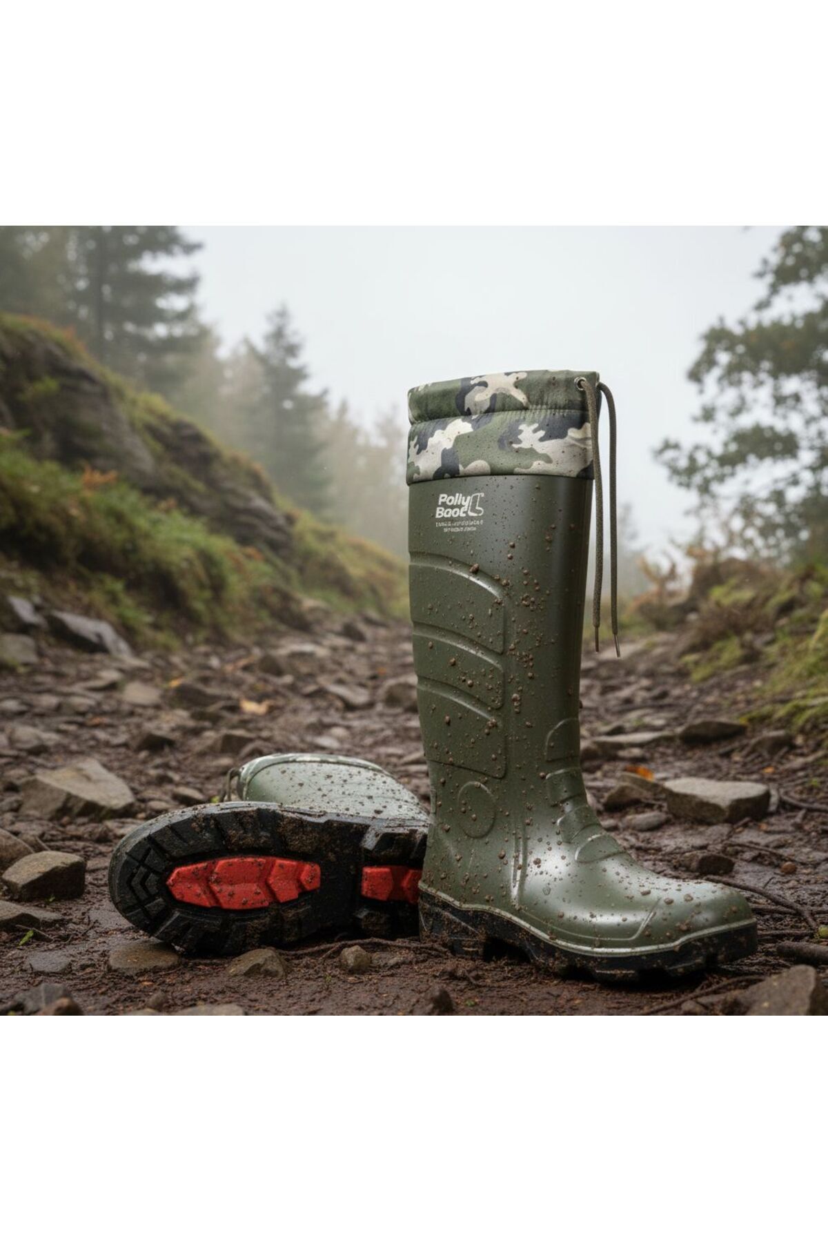 Polly Boot  Erkek Haki Galaxy Vega O4 (KORUMASIZ)uzun Boğazlı Çizme - Görsel 3