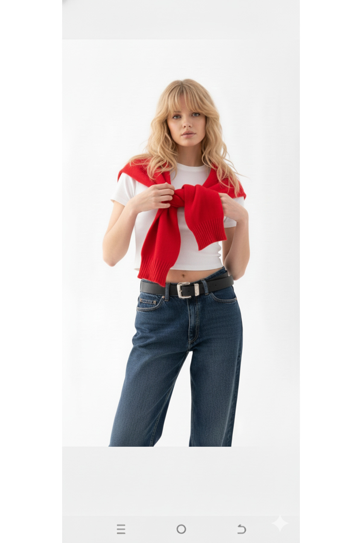 Loov  Kare Yaka Bağlamalı Triko Atkı - Kare Parçalı Atkı - Triko Omuz Atkısı Ofis Günlük Moda Atkı - Görsel 2