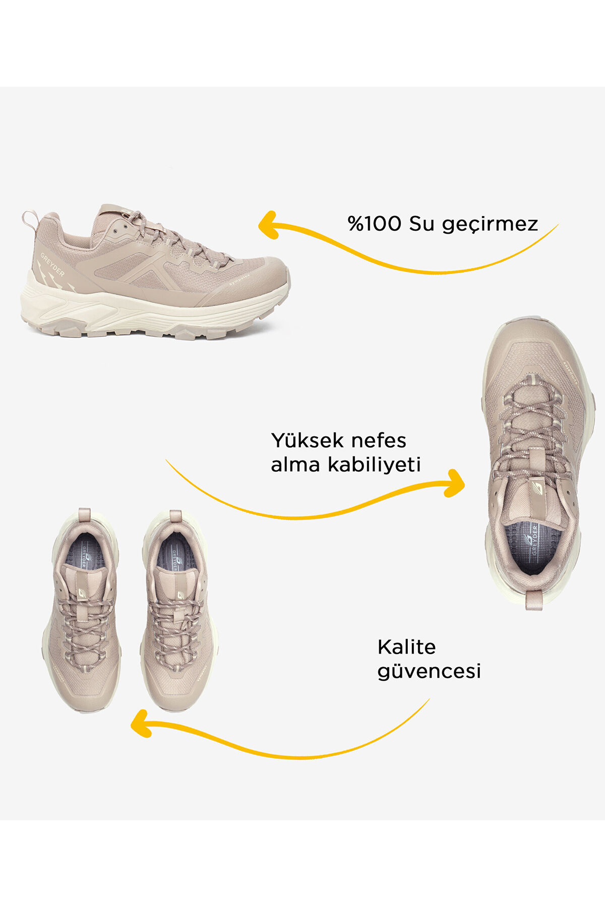 Greyder Kadın Vizon Su Geçirmez Outdoor Ayakkabı 5K2GA18900 görsel 2