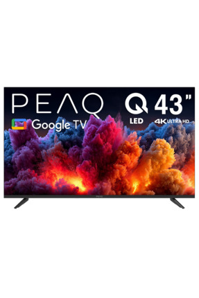 PEAQ 43Q80 43 inç 109 Ekran Dahili Uydu Alıcı Google 4K Ultra HD QLED TV
