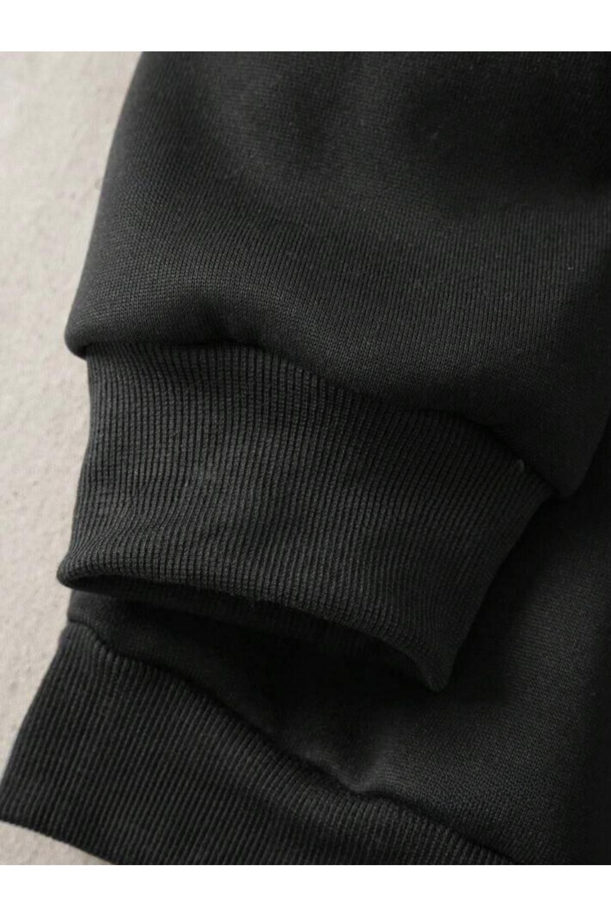 سویشرت مردانه مشکی یقه ساده — مشکی castcollection0yaka — تصویر 3 از 3