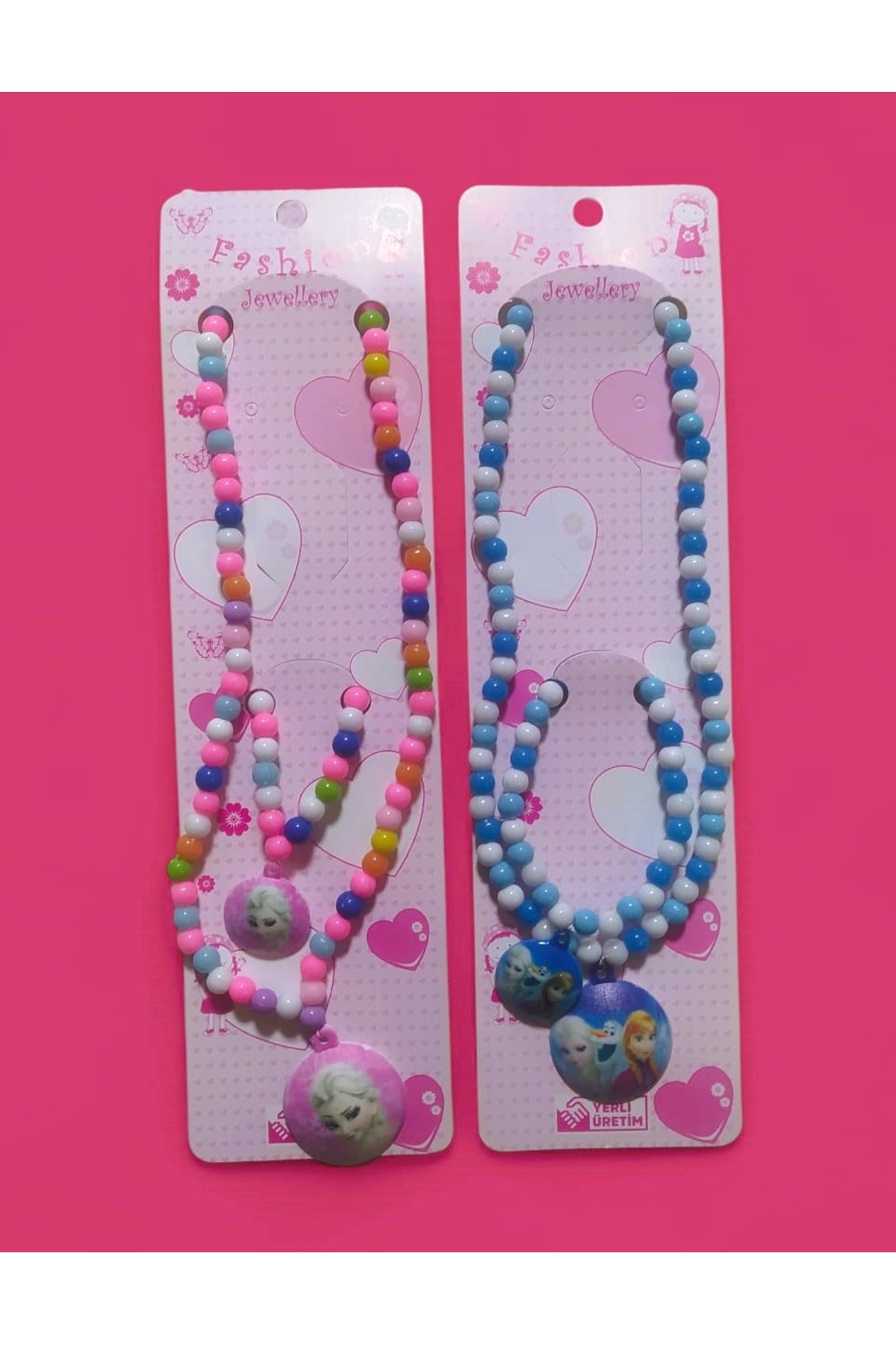 Takyakıştırpursaklar 2'li Elsa Anna Kolye Ve Bileklik Set, Frozen Çocuk Kolyesi Ve Bilekliği(4 Parça)