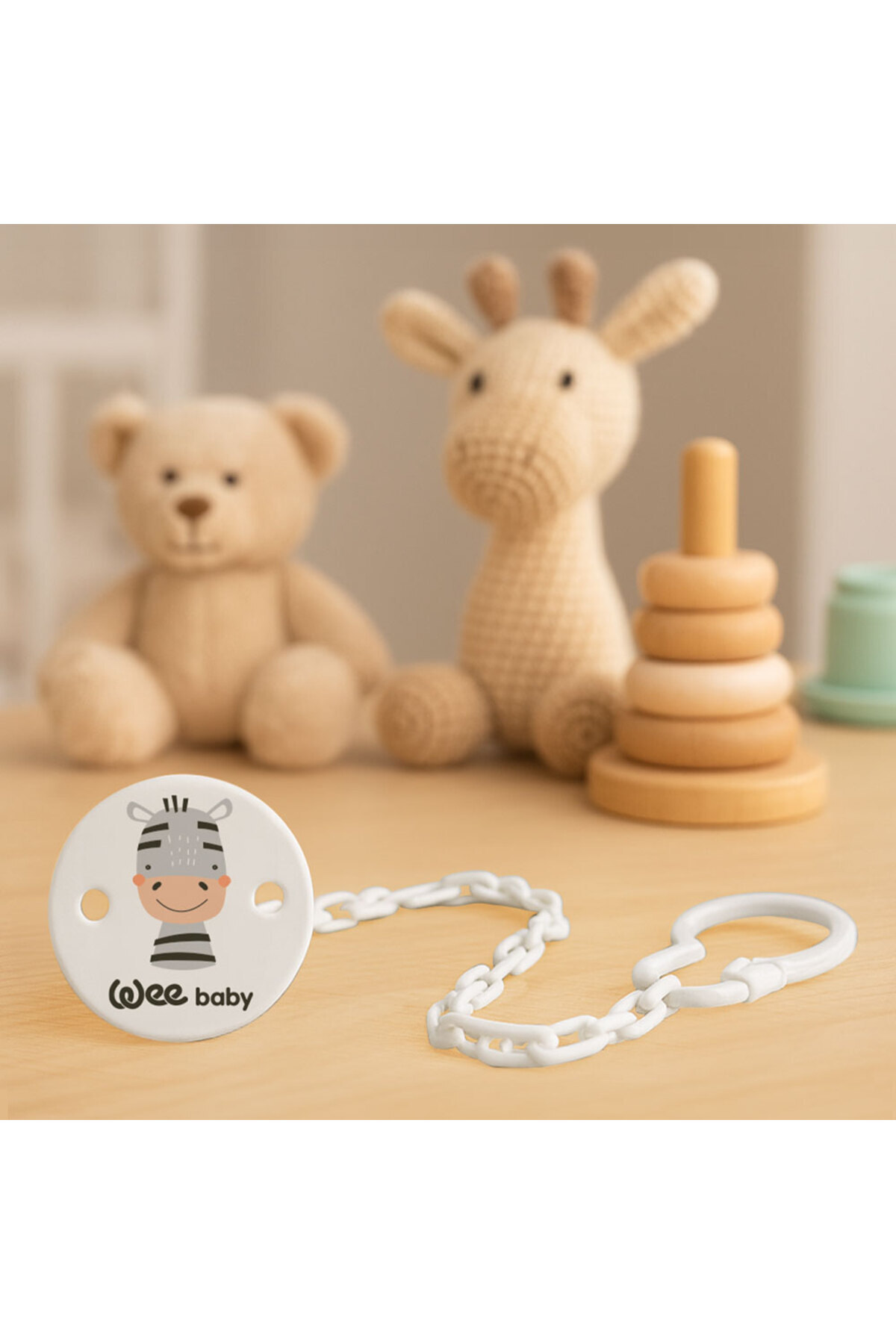 Wee Baby Desenli Emzik Askısı - GRİ ZEBRA fotoğrafı 5 (önizleme)
