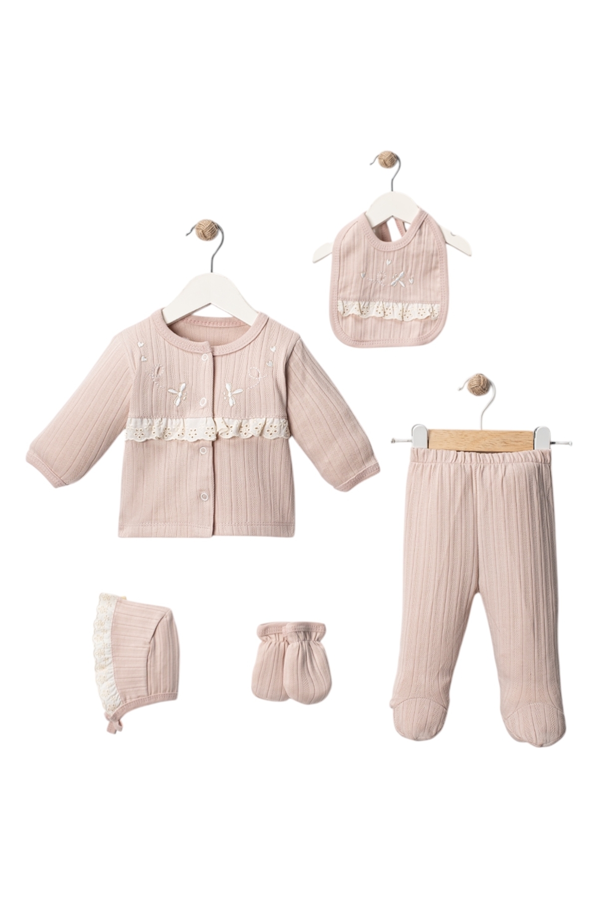 Arin Baby YENİDOĞAN 5Lİ ZIBIN SET/%100 PAMUK KIZ BEBEK HASTANE ÇIKIŞI/HEDİYELİK KIZ BEBEK HASTANE ÇIKIŞI fotoğrafı 5 (önizleme)