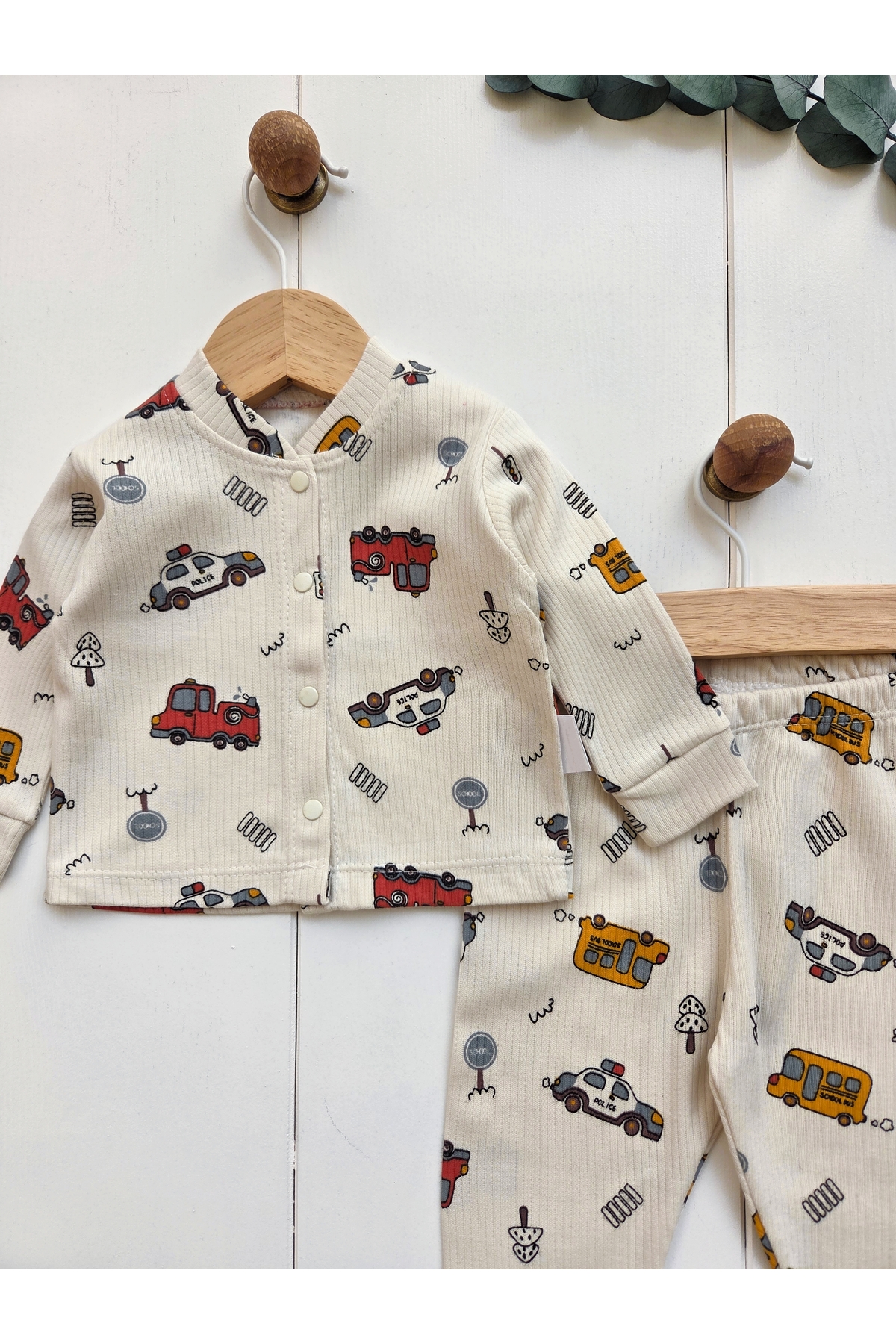 GizaKids %100 Pamuklu Erkek Bebek Pijama Takımı fotoğrafı 2 (önizleme)