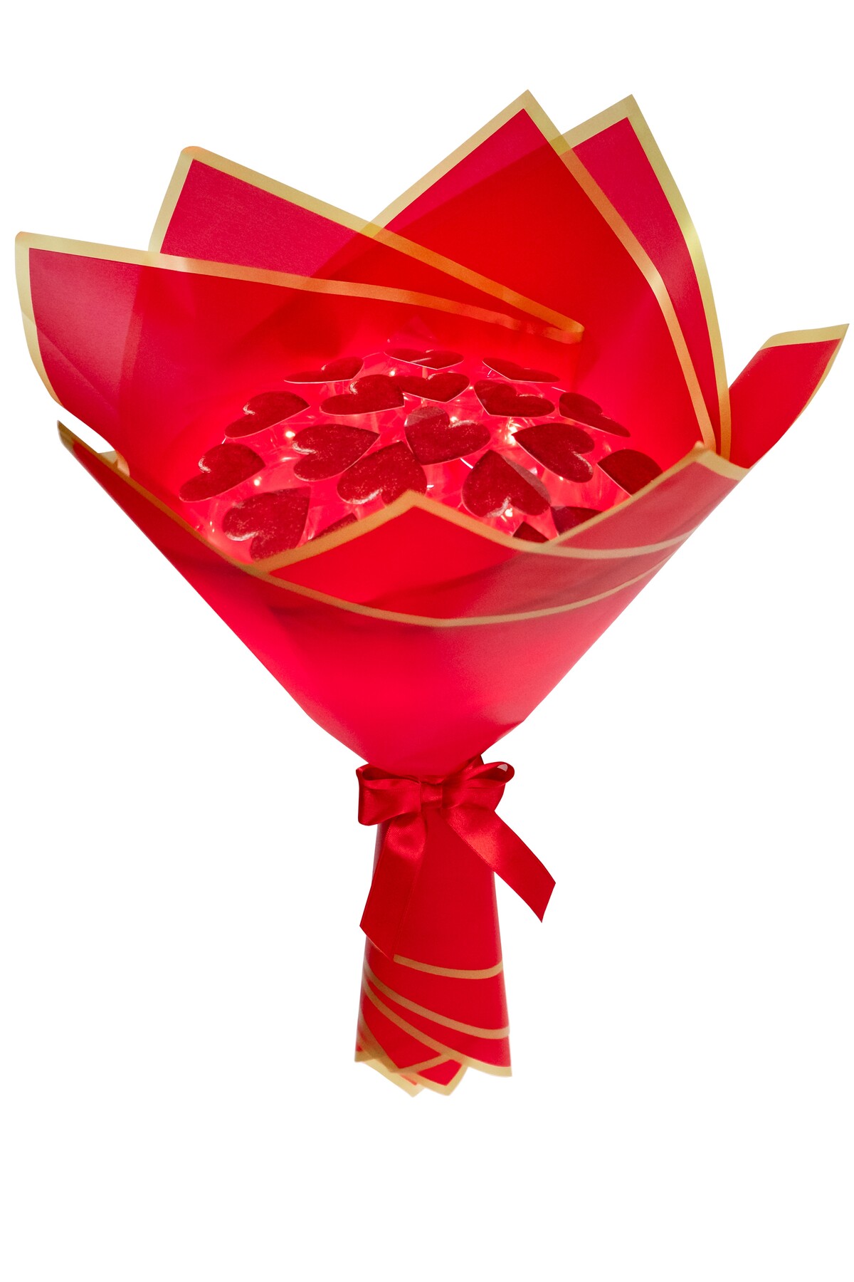 Tosbiş Led Işıklı Kalp Buketi , Dekoratif Konsept Hediye Anneye,Sevgiliye,arkadaşa