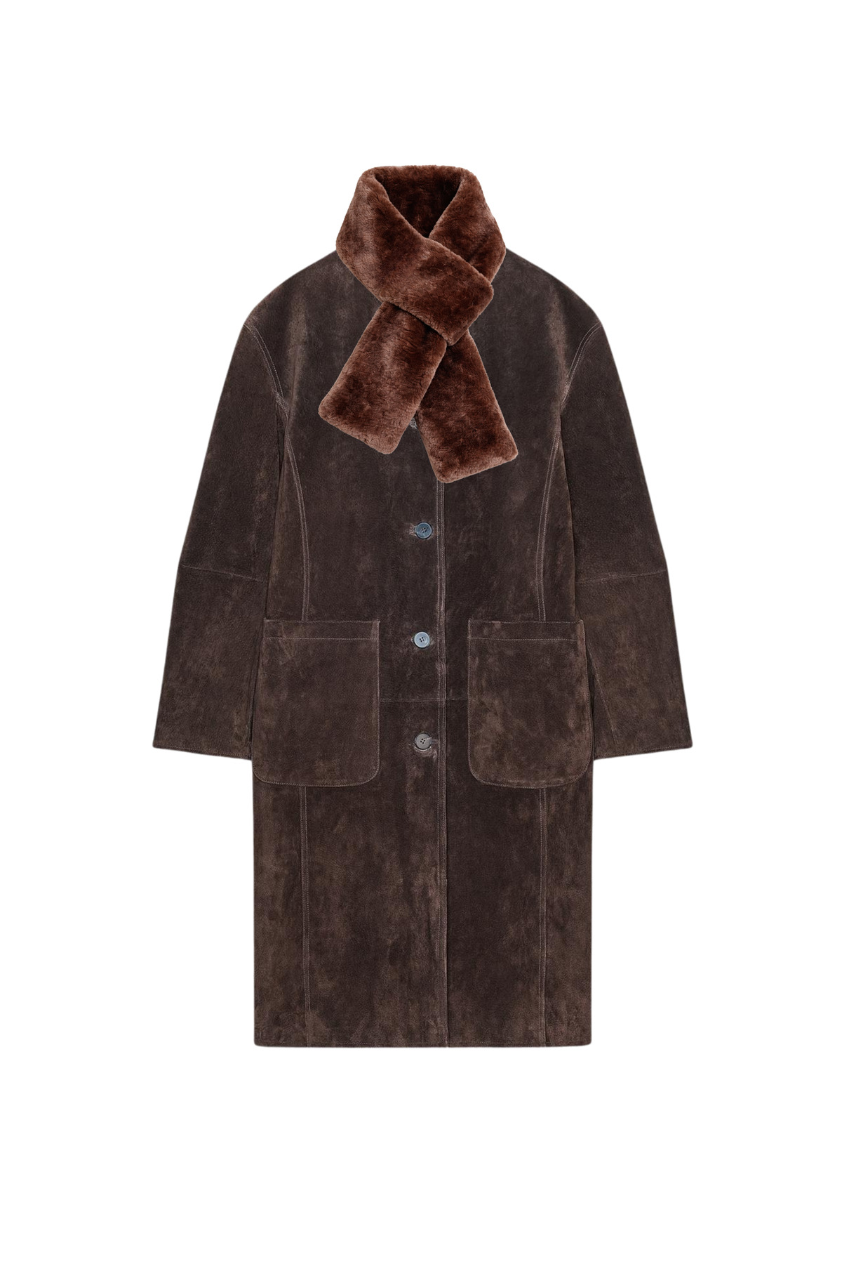 Nelli Studio  Güderi Dokulu Kaban ve Kürk Şal NS002 - Görsel 7