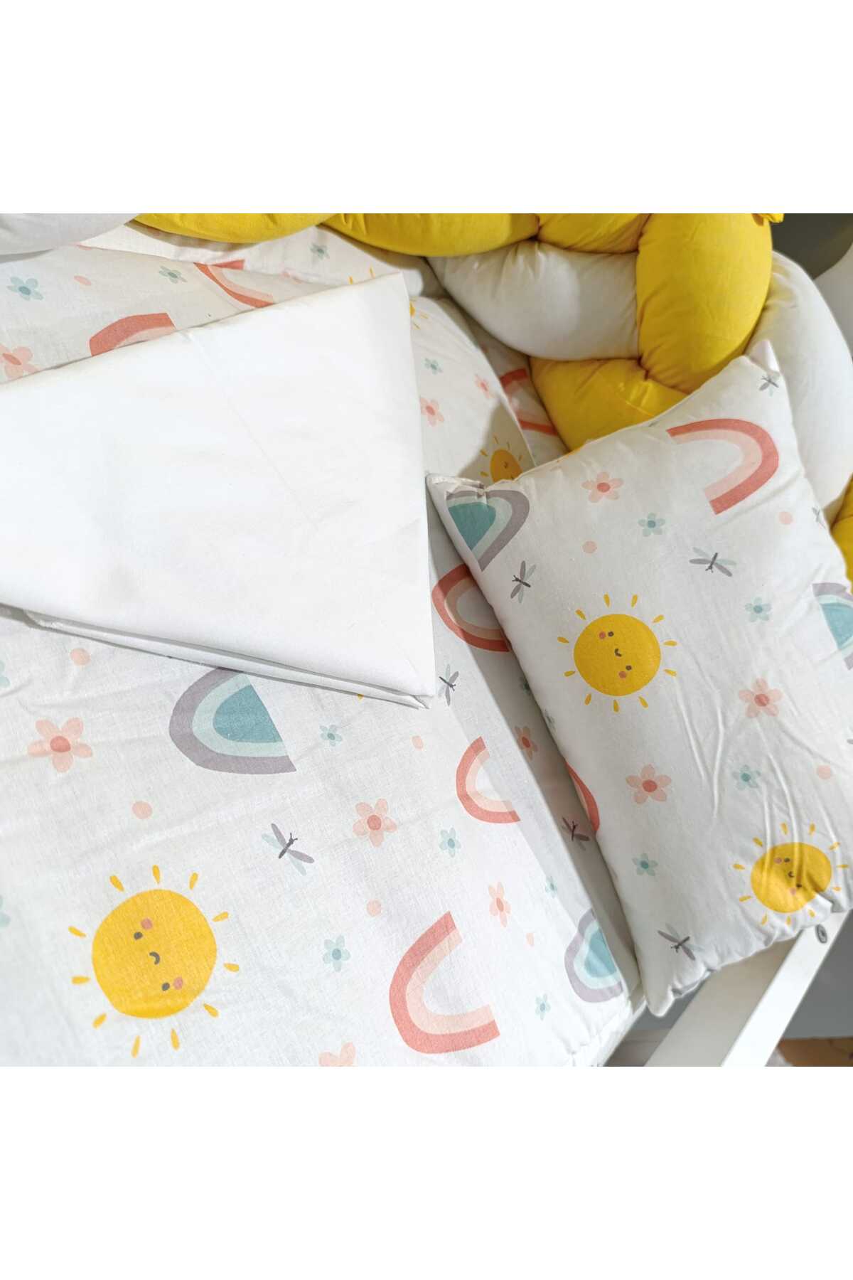 JULYA KİDS 3Lü Örgülü Kenar Koruma Süslü Yastık 7 Parça 60*120 Cm Bebek Beşik Uykuseti fotoğrafı 2 (önizleme)