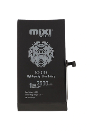 mixipower iPhone 15 Uyumlu Yüksek Kapasiteli Batarya, Pil Sağlığı Yüzdesi Gös...