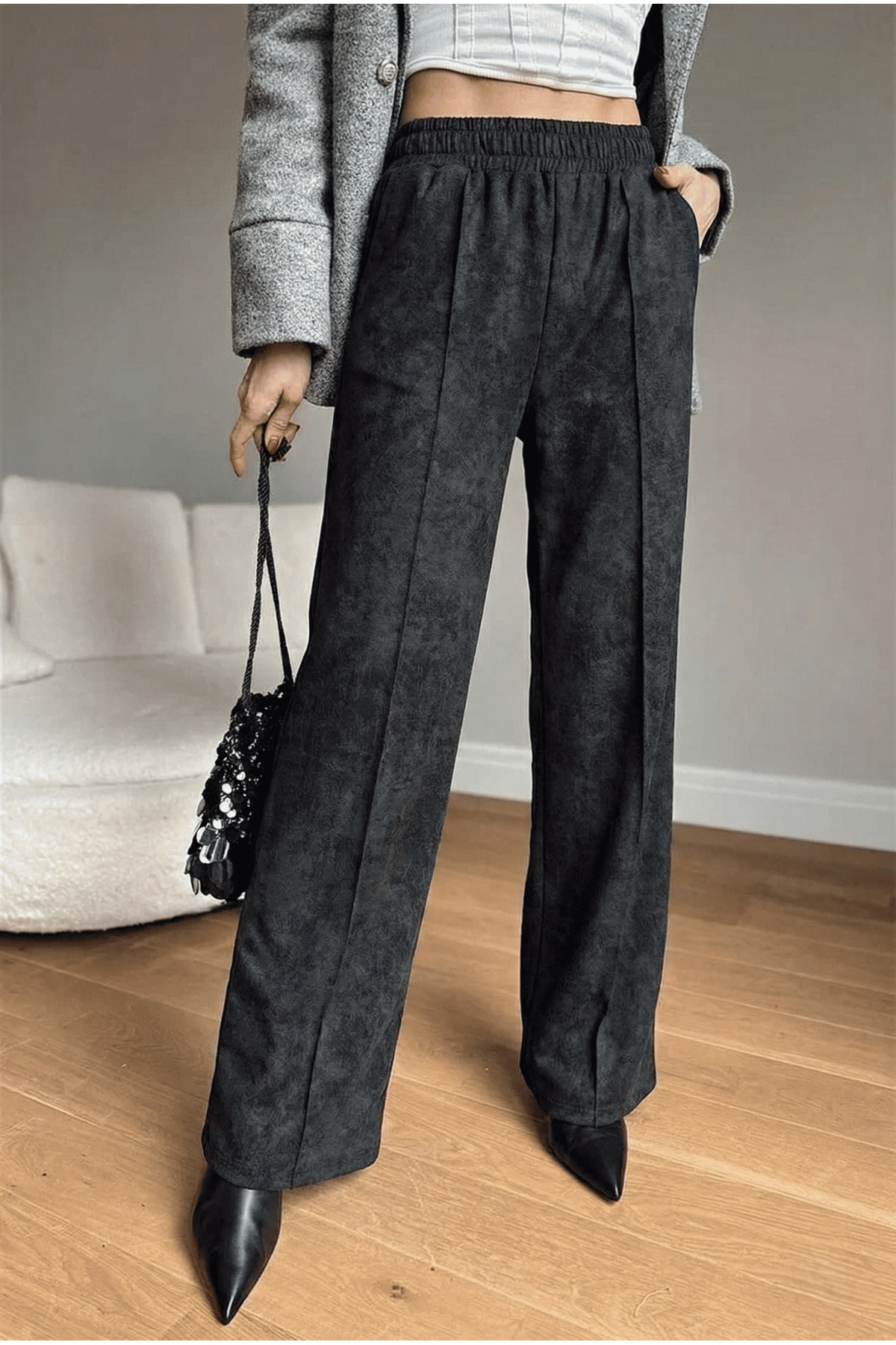 Avones Women's Loose Leg Trousers with Pockets