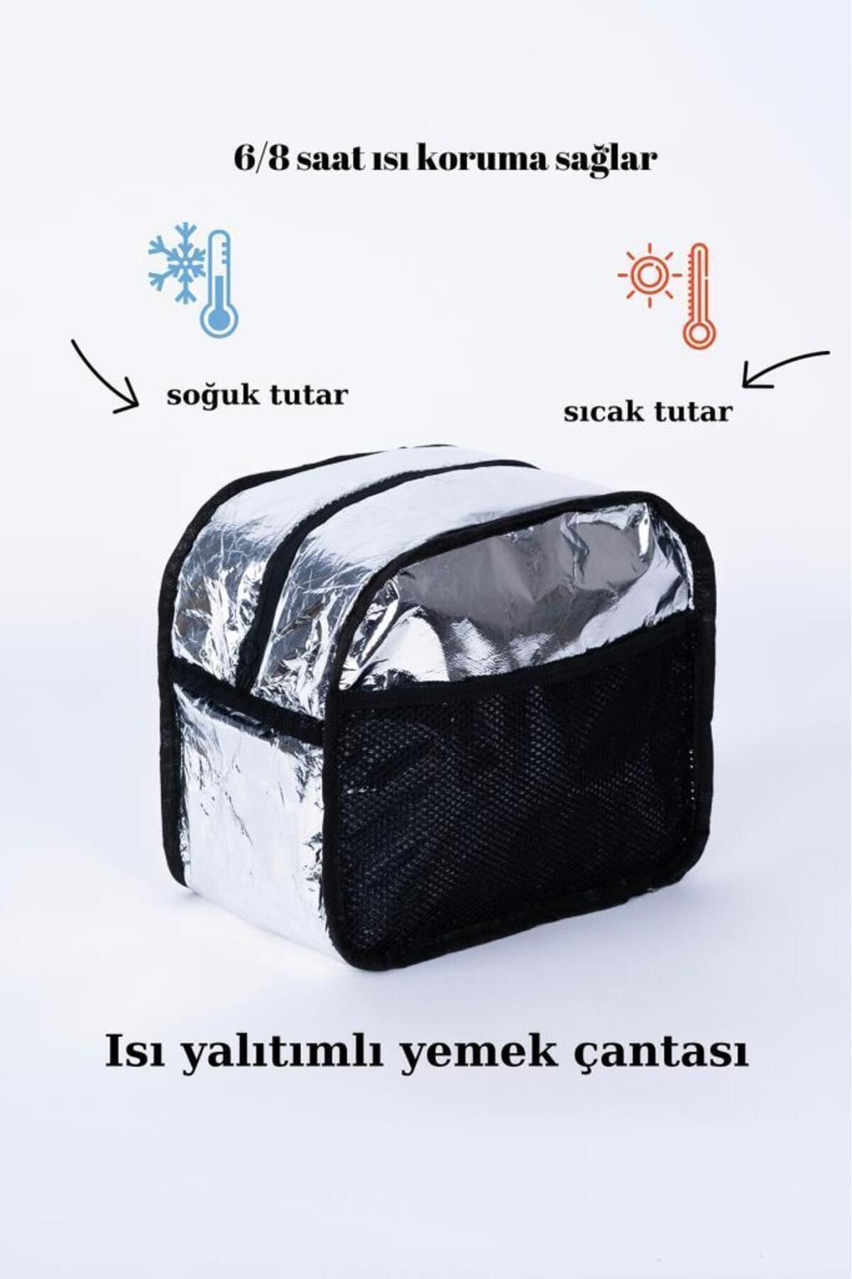 ALTINPAMUK Termal Çanta Isı Yalıtımlı Su Geçirmez Yemek Taşıma Beslenme Çantası Askılı PUFFİN SİYAH fotoğrafı 2 (önizleme)