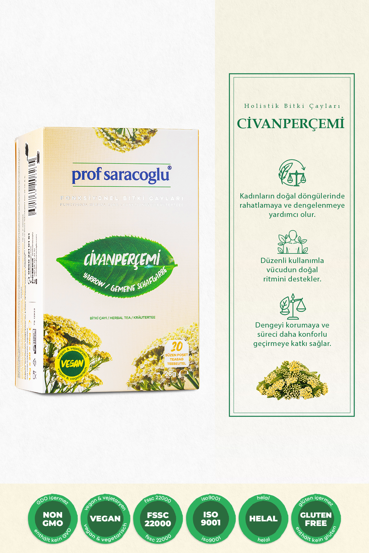 prof saracoglu Civanperçemi Bitki Çayı 20'li