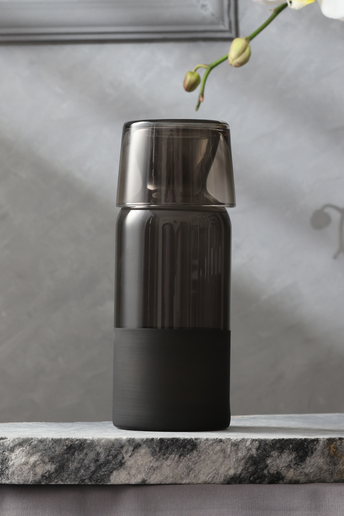 Rakle Matte Bardaklı Sürahi Siyah 700 cc