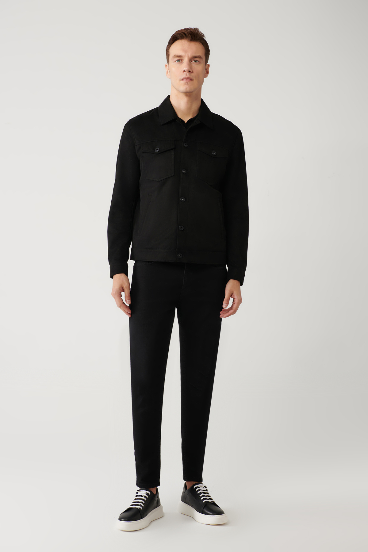 Avva  Erkek Siyah Klasik Yaka Süet Görünümlü Cepli Ceket A41Y6011 - Görsel 5