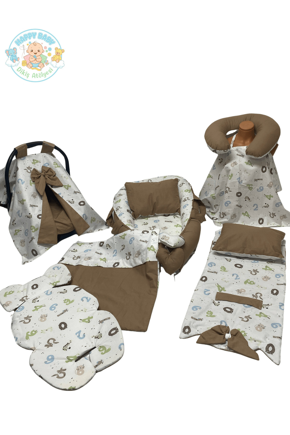 Happy Baby Dikiş Atölyesi 10’Lu Babynest Puset Örtüsü Alt Açma Emzirme Yastığı Ana Kucağı Bebek Arabası Minderi Tutmalı fotoğrafı 2 (önizleme)