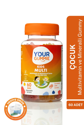 Y'our Gummie Çocuklar için Çiğnenebilir Jel Multivitamin&Multimineral A-B3-B5...