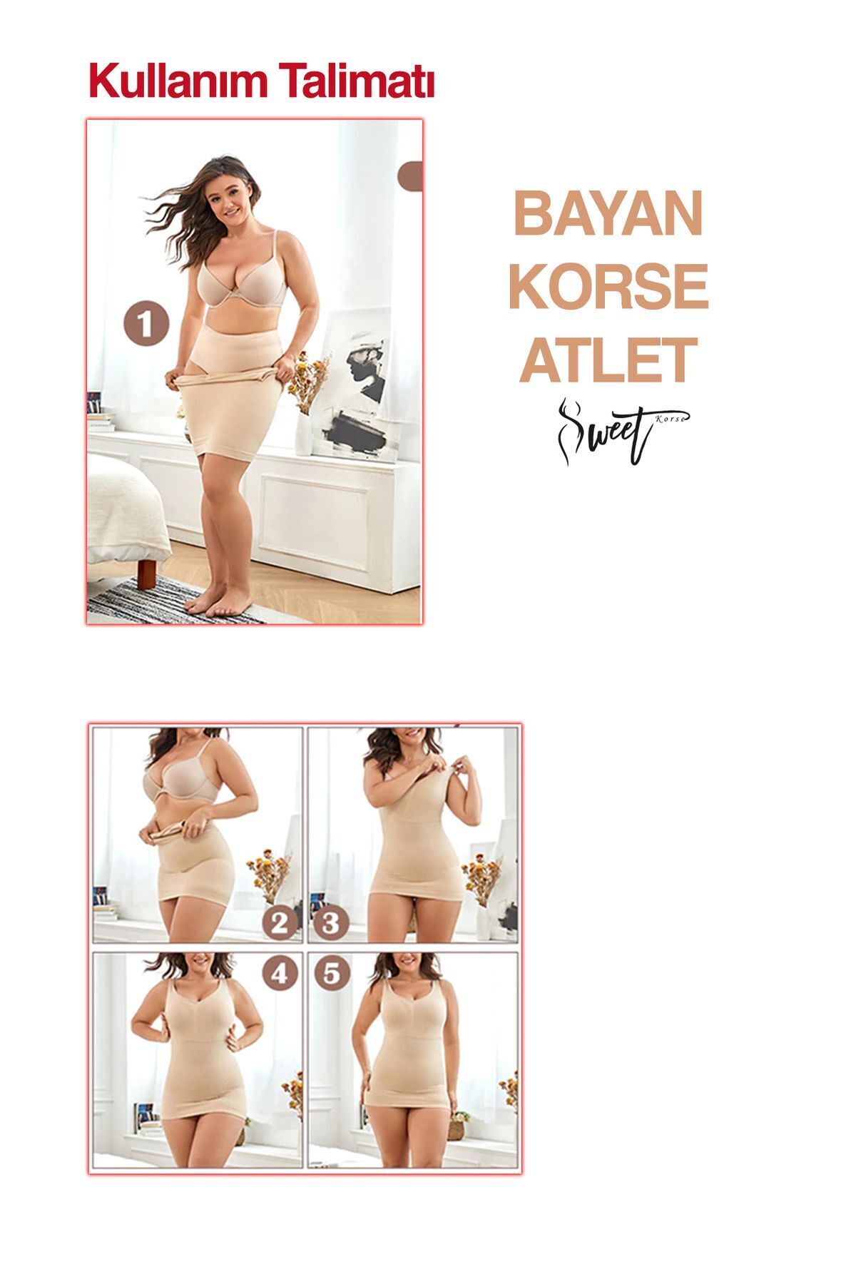 SWEETKORSE Extra Göğüs Göbek Bel Toparlayıcı Sıkılaştırıcı Bir Beden İncelten Siyah Rengi Kadın Atlet Korse görsel 7