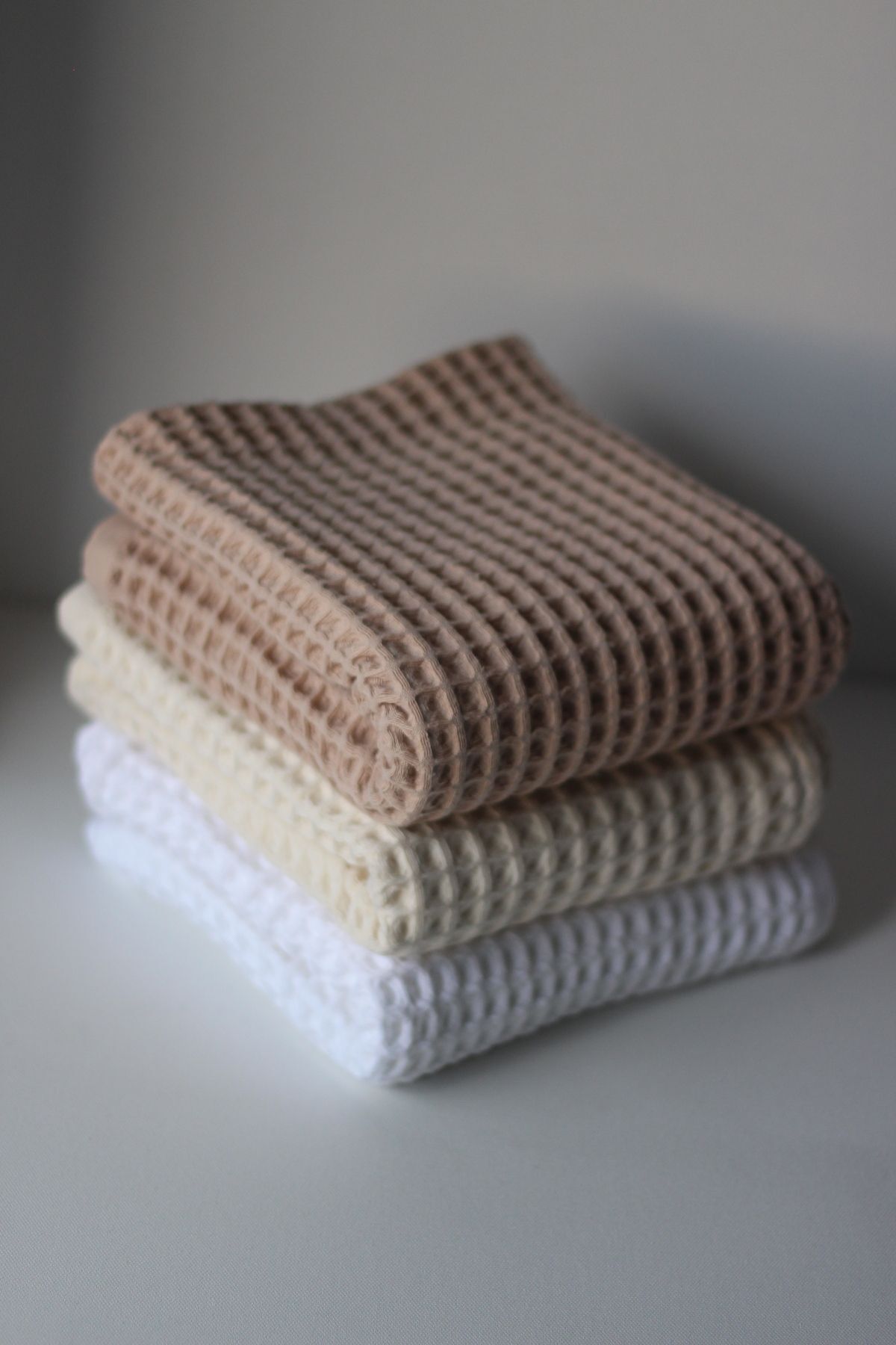 Anne Sesi Waffle Bebek Battaniyesi %100 Pamuk - 75x80 Cm - Kundak , Havlu Ve Çok Amaçlı Kullanım - Beyaz fotoğrafı 2 (önizleme)