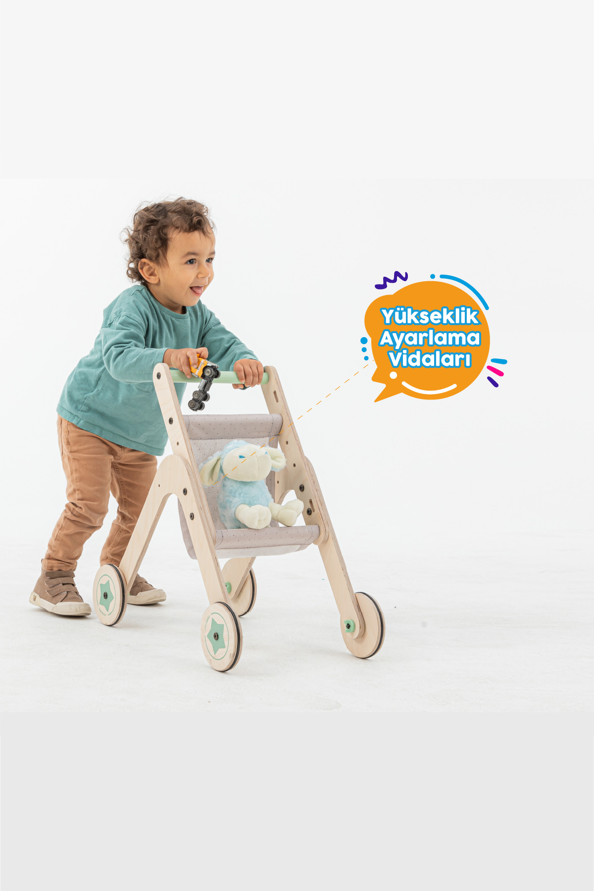 MAMATOYZ Trio Stroller | Yürüteç - Oyuncak Bebek Arabası fotoğrafı 2 (önizleme)
