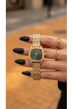KLISHE Butik Viyana Gold & Haki Renk Çelik Kadın Saati, Old Money, Luxury, Sa...