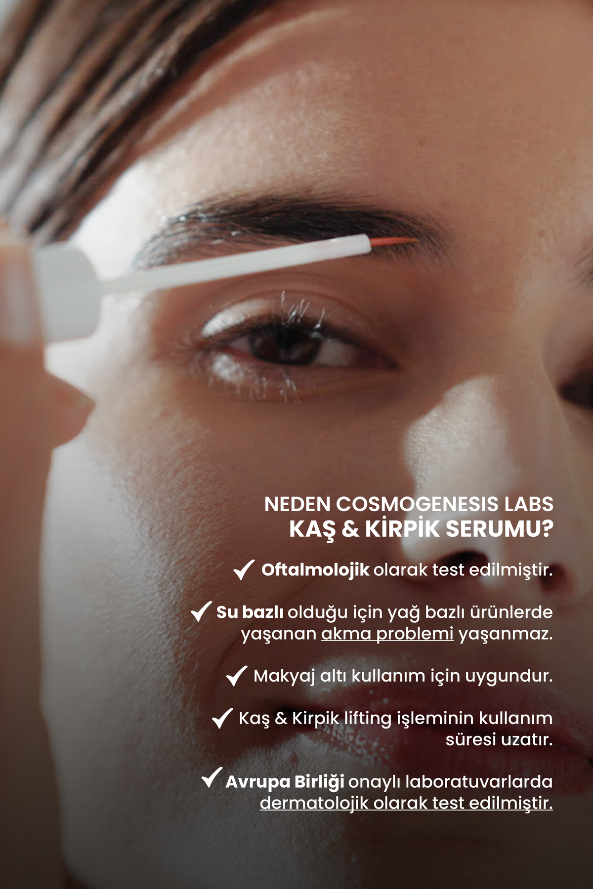 Kaş Kirpik Güçlendirici Serum 3ml – Su Bazlı Besleyici Dolgunlaştırıcı Vegan (%1 BİOTİN- %1 PEPTİT) — CGL500 — تصویر 5 از 9