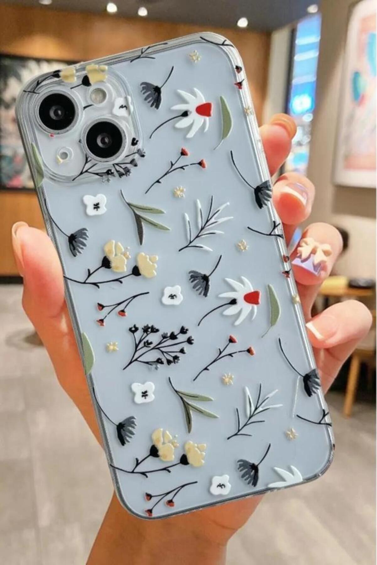 Iphone 15 Compatible Patterned Clear Silicone Case