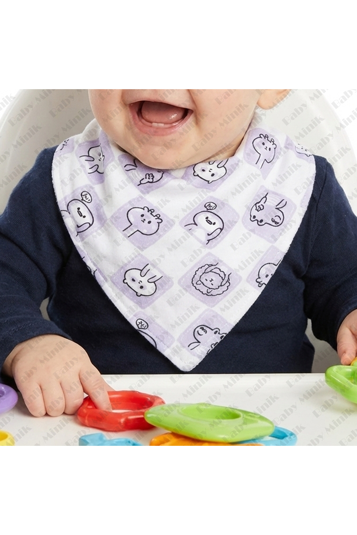 Baby Minik Kız Bebek Üçgen Fular Penye Salya Ve Mama Önlüğü 10 Adet fotoğrafı 2 (önizleme)