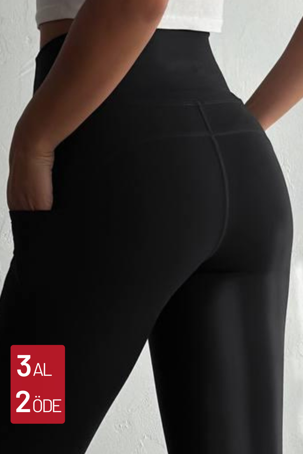 Haute Women's High Waist Wrap Double Pockets Leggings Fitness Leggings 1092