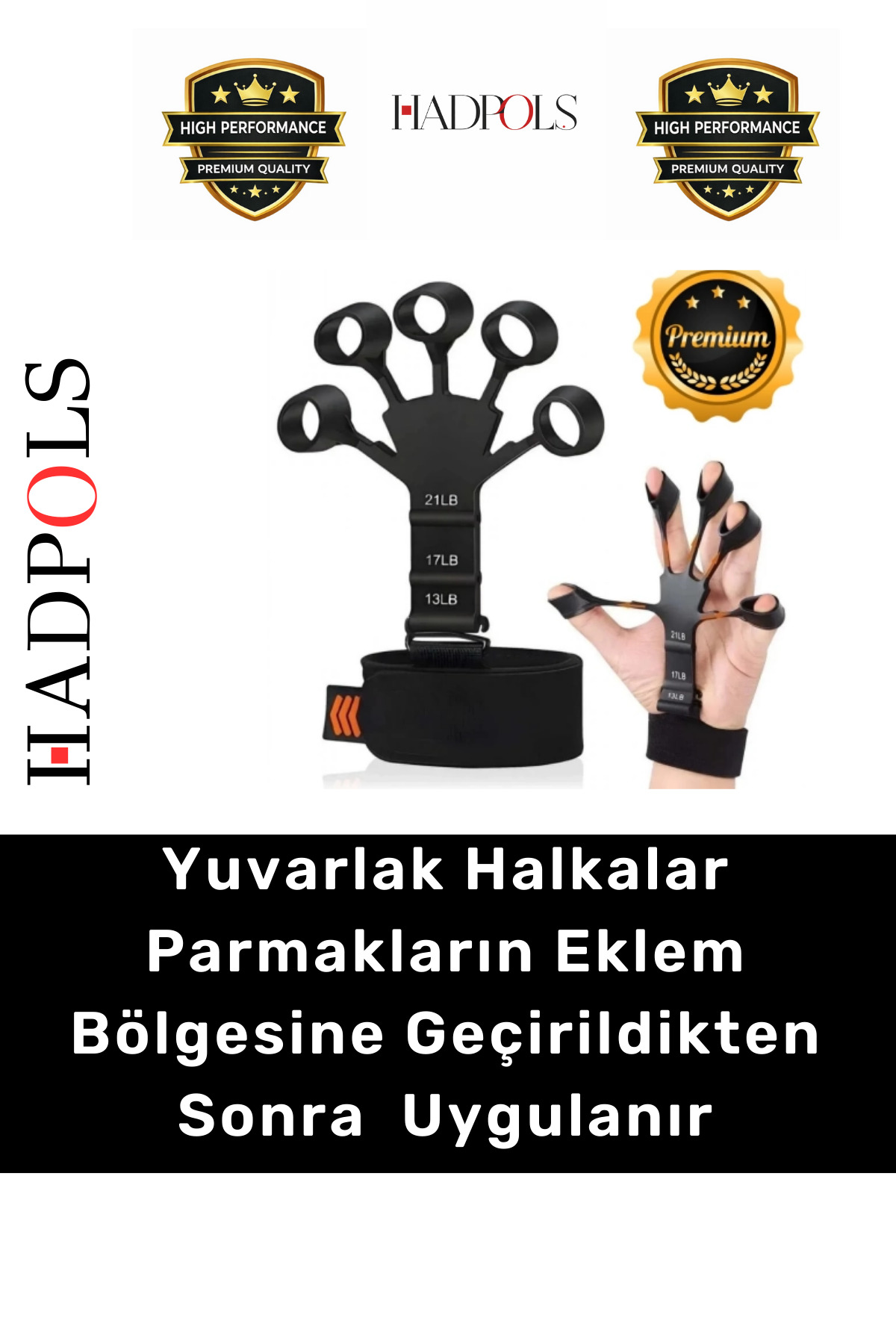 HadPols #FitEl Bilek Güçlendirici Kas Geliştirme Kavrama Spor Egzersiz Aleti Silikon Örümcek Lastik