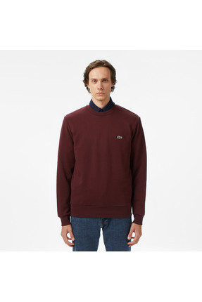 Lacoste Erkek Classic Fit Bisiklet Yaka Bordo Sweatshirt