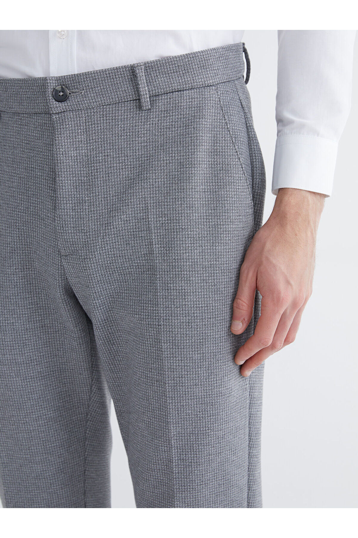 Peak Yeni Sezon Slim Fit Ekose Erkek Takım Elbise Pantolon — خاکستری TYC480C92EB0D8F55F7A9AB00 — تصویر 3 از 6