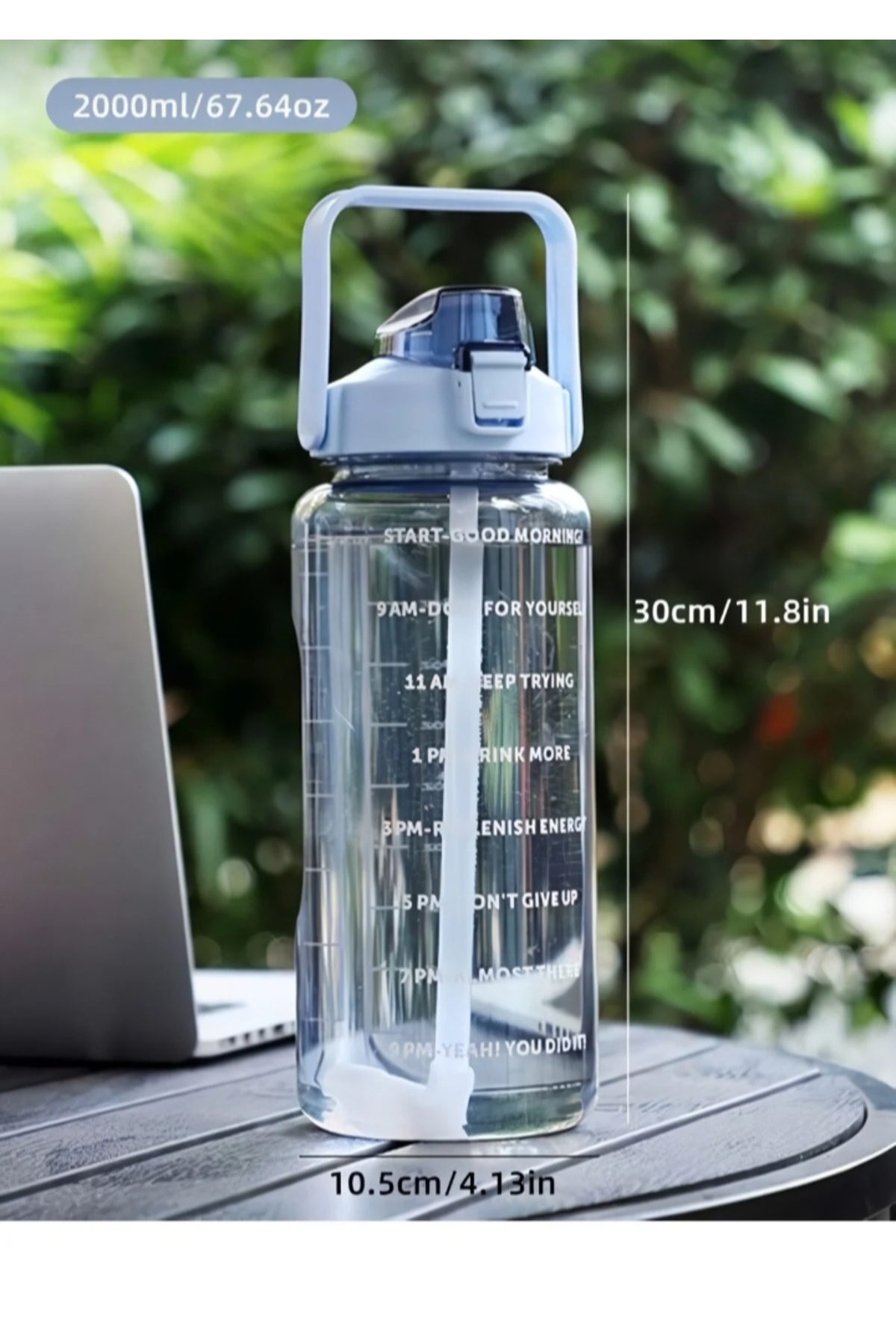 cosmoshome Motivasyonel Su Matarası Suluk 2 Litre Sticker Ve Pipetli Su Matarası