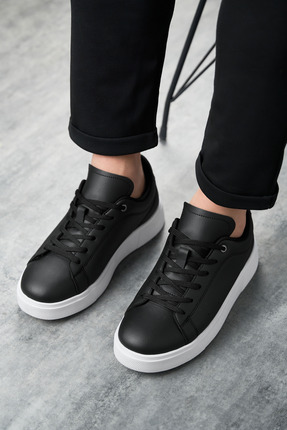 E SPORT Günlük Siyah Beyaz Erkek Sneaker Ayakkabı