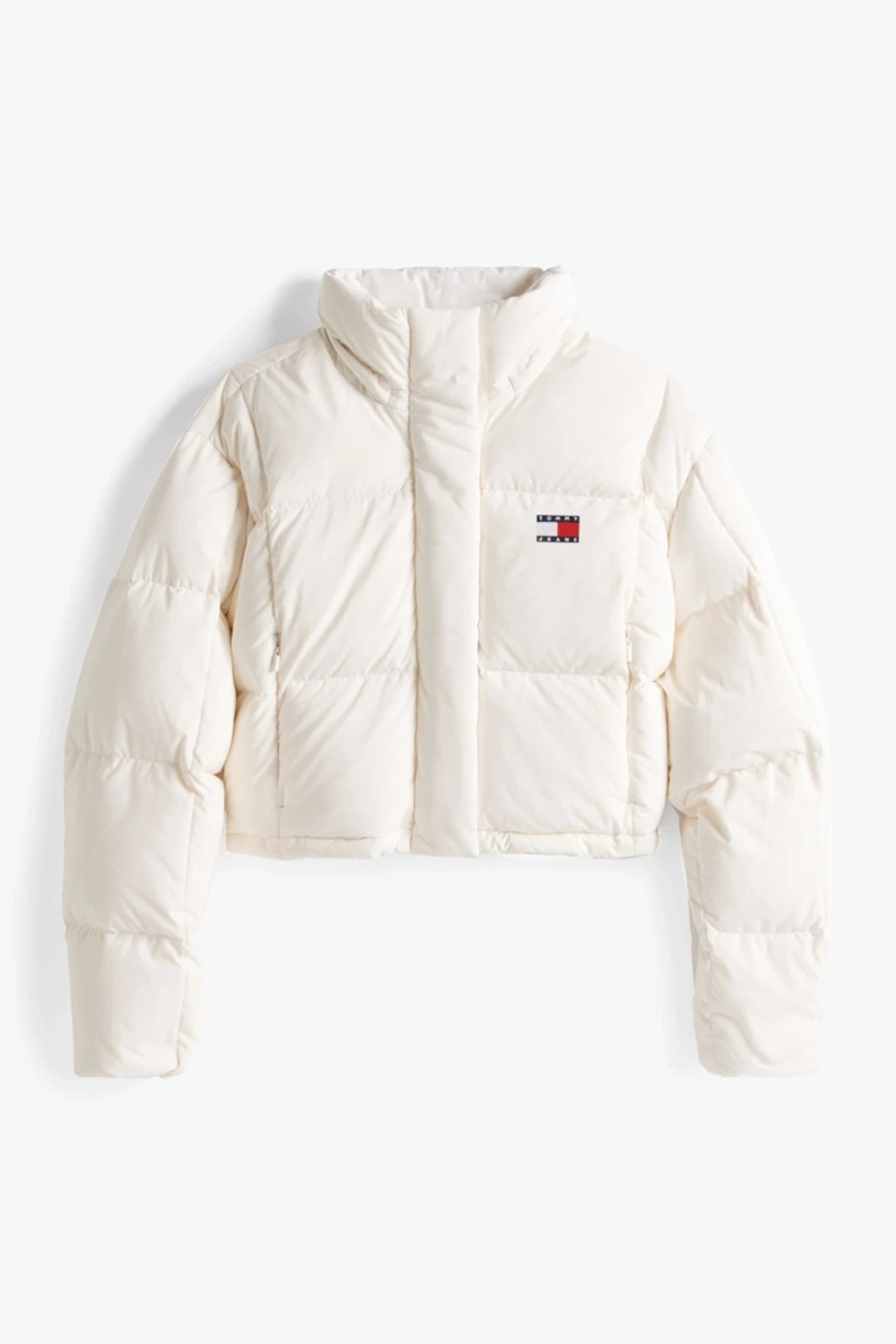 Tommy Hilfiger TJW Alaska Grid Kısa Kuş Tüyü Kadın Beyaz Mont DW0DW21624YBH görsel 6