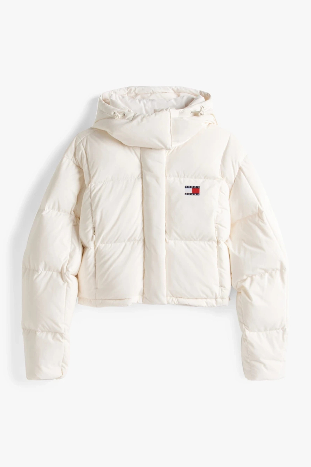 Tommy Hilfiger TJW Alaska Grid Kısa Kuş Tüyü Kadın Beyaz Mont DW0DW21624YBH görsel 5