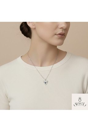 sereyjewelry Kadın Gümüş Renk Paslanmaz Çelik Üçgen Vintage Kolye