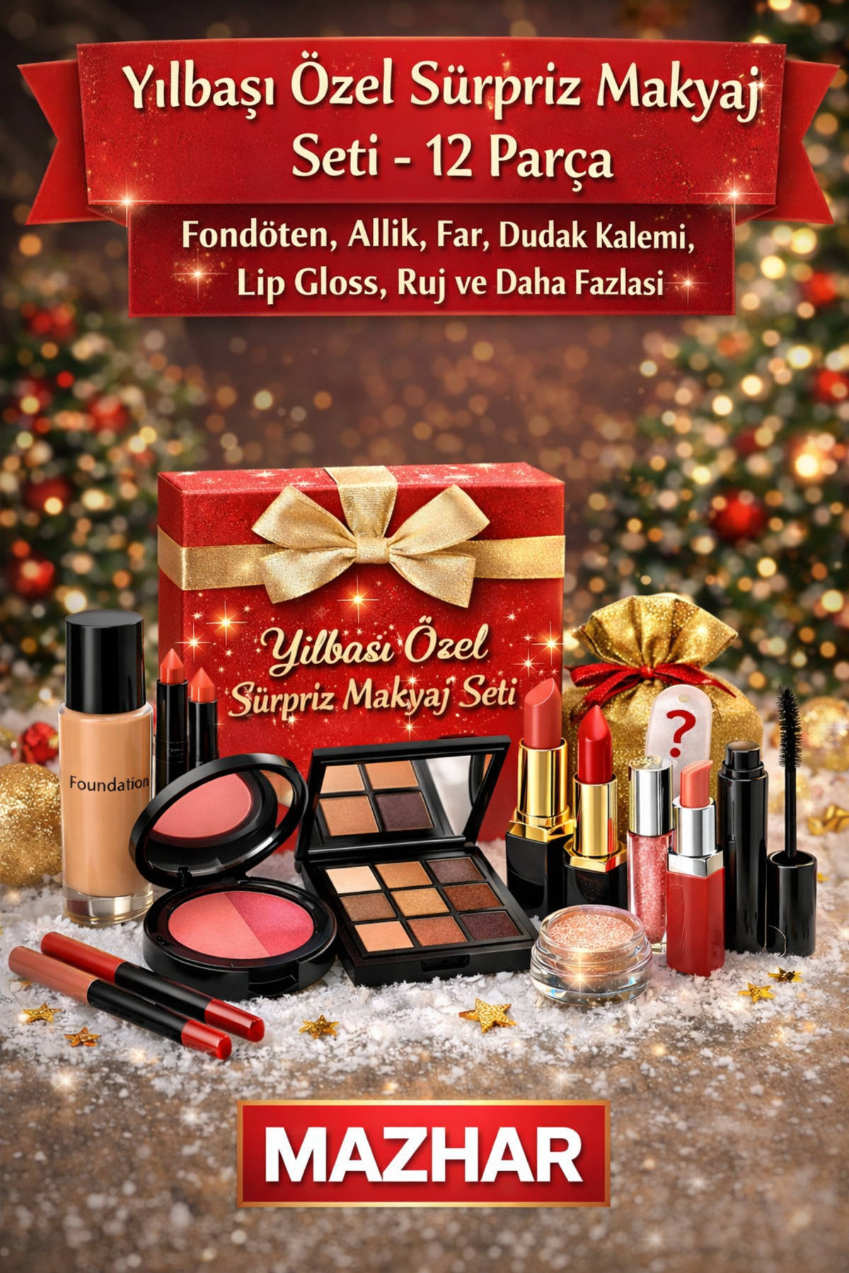 YILBAŞI ÖZEL Seti 12 PARÇA | Fondoten,Allık,Far,ruj, lip gloss ve NİCE ÜRÜN — khg786