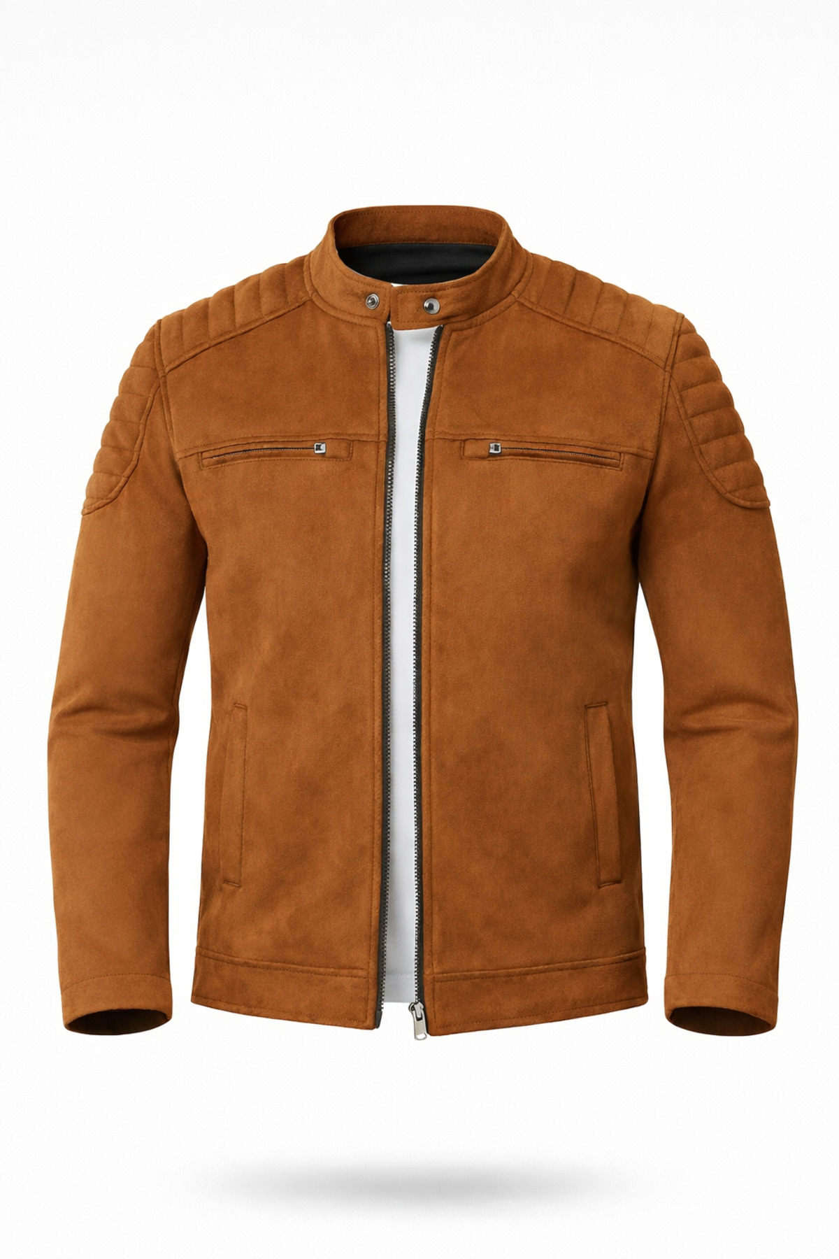 Mero Life Erkek Taba Mevsimlik Dar Kesim Süet Ceket & Mont