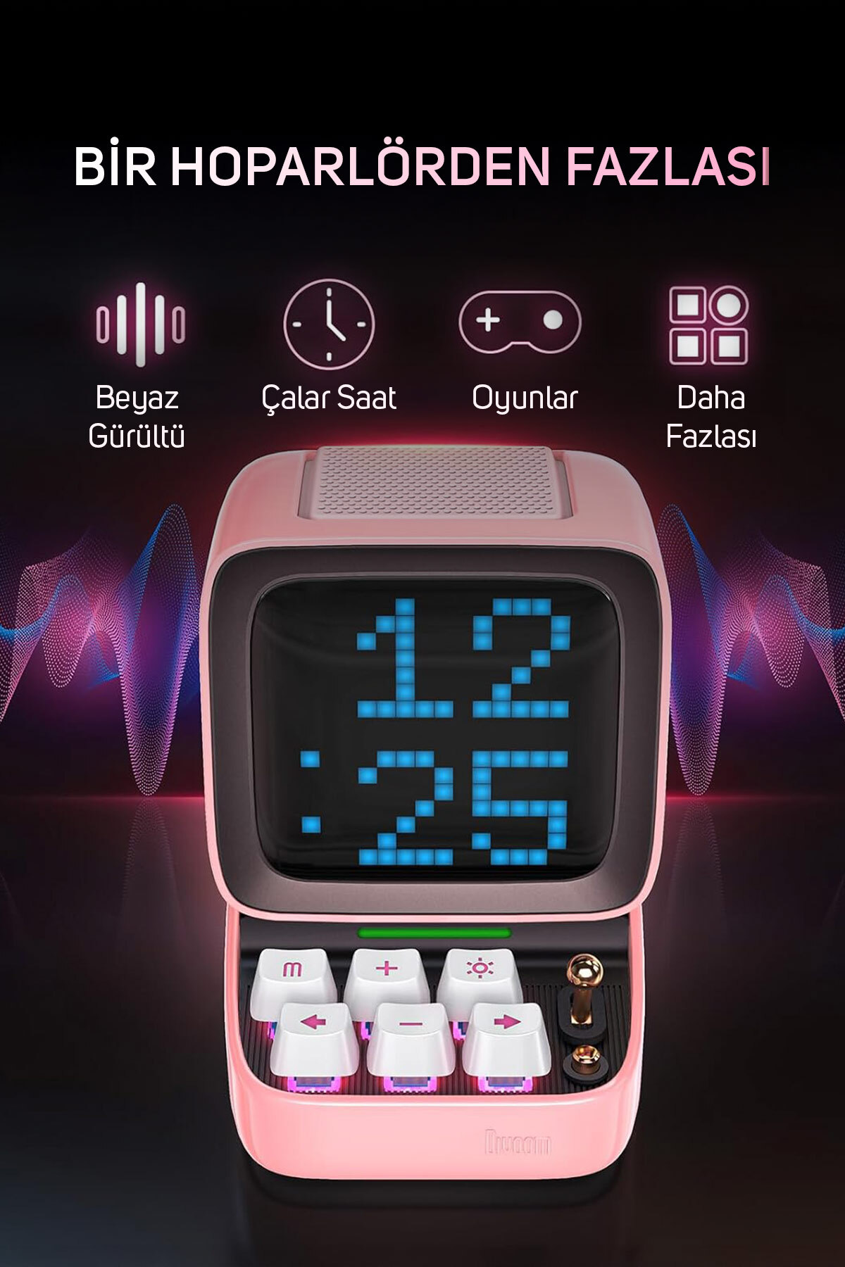 Divoom Ditoo Pro Pembe Bluetooth Hoparlör Ve Pixoo-64 Led Ekran